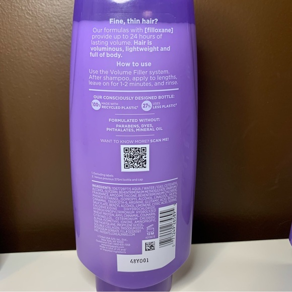 L'Oreal Paris Elvive Volume Filler Shampoo + Conditioner, 4 pack, 12.6 oz- NEW - Picture 5 of 5